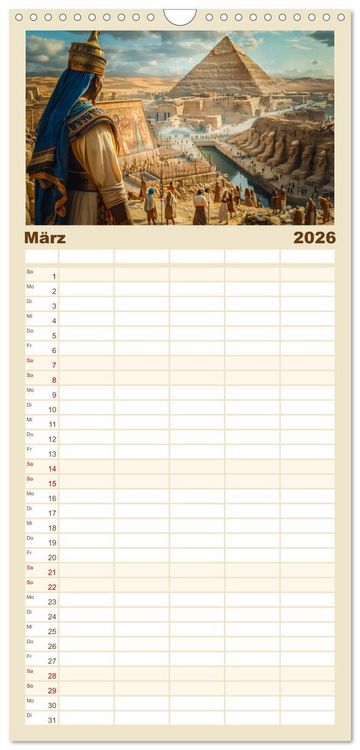Produktbild: Familienplaner 2026 - Im Schatten der Pyramidern mit 5 Spalten (Wandkalender, 21 x 45 cm) CALVENDO