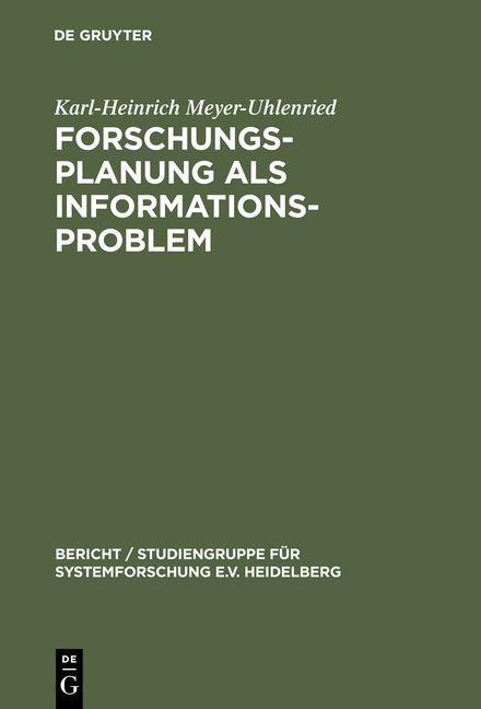 Produktbild: Forschungsplanung als Informationsproblem