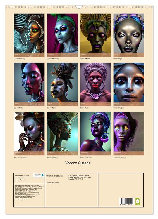Produktbild: Voodoo Queens (Wall Calendar 2026 DIN A2 portrait), CALVENDO 12 Month Wall Calendar