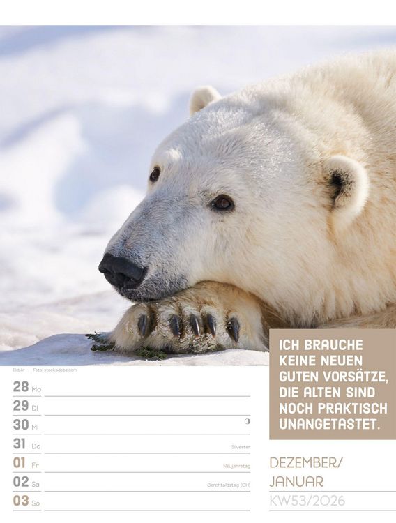 Produktbild: Tierisch Spr&uuml;chekalender Wochenplaner 2027