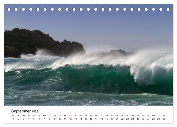 Produktbild: Naturschauspiel Wellen (Tischkalender 2026 DIN A5 quer), CALVENDO Monatskalender