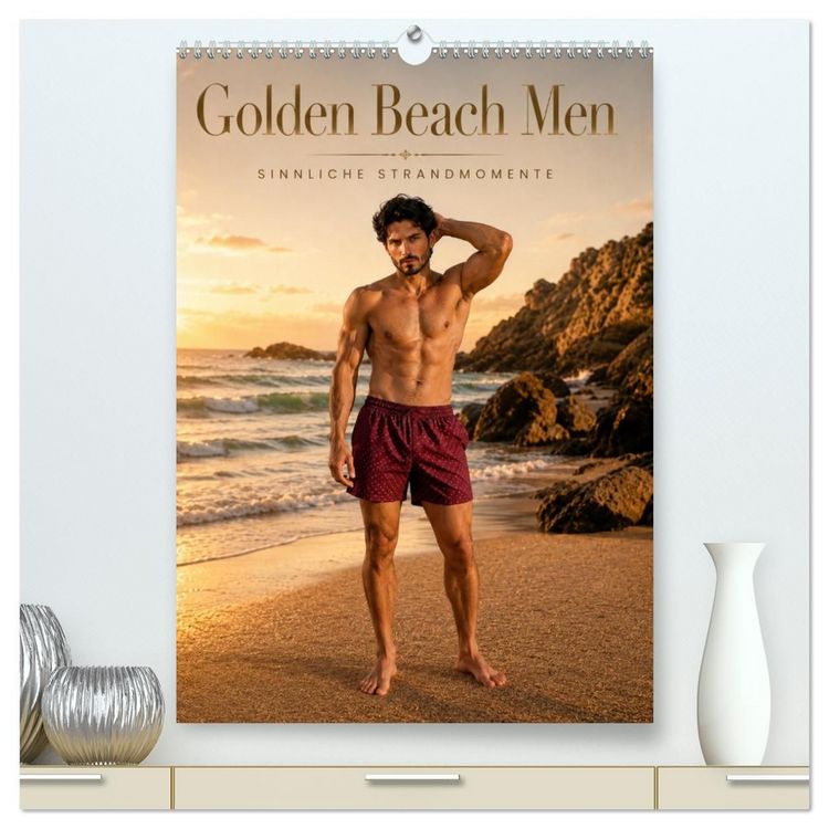 Produktbild: Golden Beach Men - Sinnliche Strandmomente (hochwertiger Premium Wandkalender 2027 DIN A2 hoch), Kunstdruck in Hochglanz