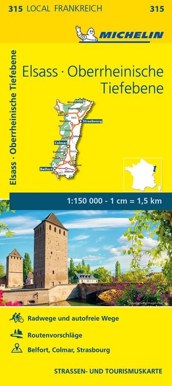 Produktbild: Michelin Localkarte Elsass Oberrheinische Tiefebene 1 : 150 000 (315)