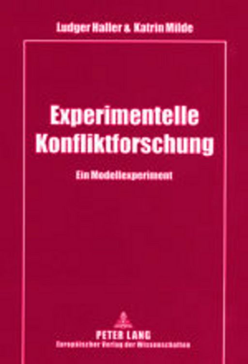 Produktbild: Experimentelle Konfliktforschung