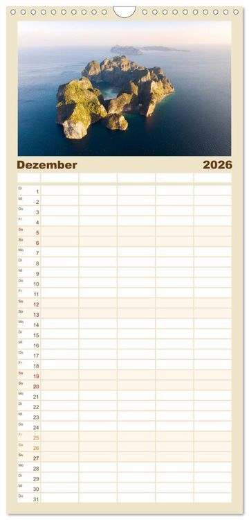 Produktbild: Familienplaner 2026 - Trauminseln - Matteo Colombo mit 5 Spalten (Wandkalender, 21 x 45 cm) CALVENDO