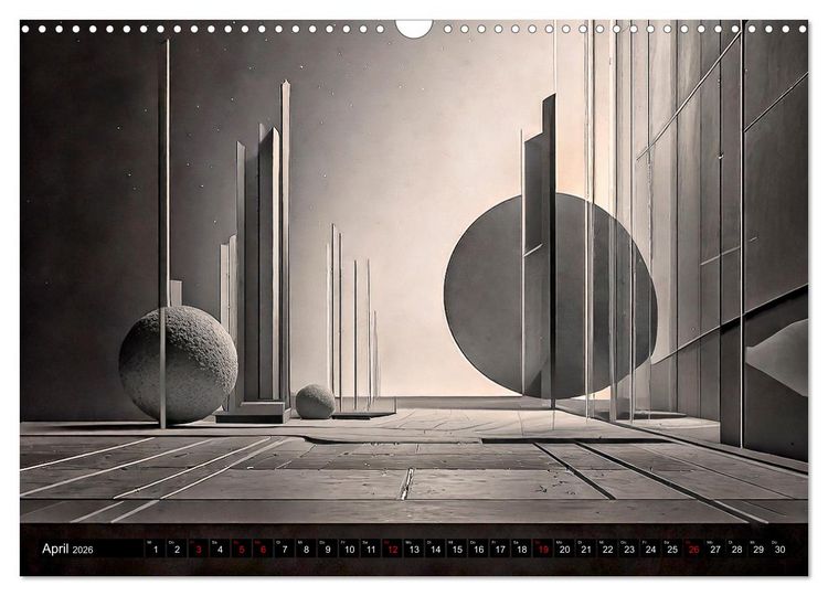 Produktbild: Offene R&auml;ume, minimalistisch und abstrakt (Wandkalender 2026 DIN A3 quer), CALVENDO Monatskalender