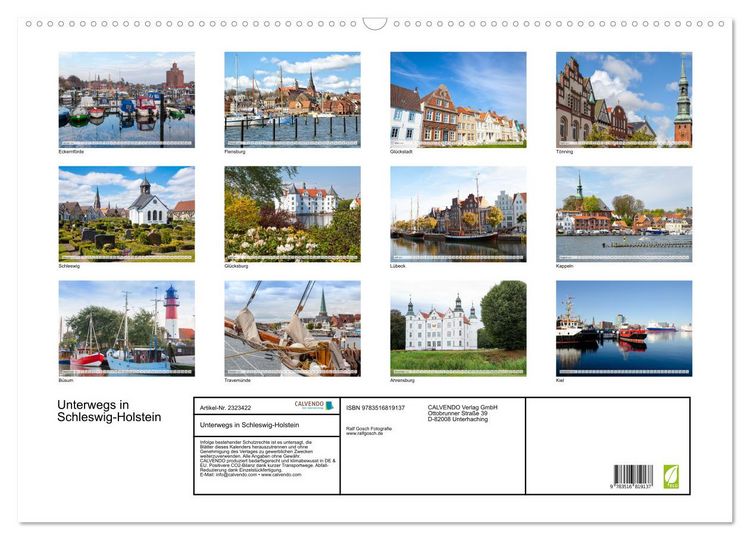 Produktbild: Unterwegs in Schleswig-Holstein (Wandkalender 2027 DIN A2 quer), CALVENDO Monatskalender