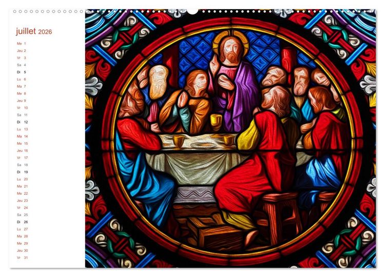 Produktbild: LES VITRAUX (Calendrier mural 2026 DIN A2 vertical) calendrier de bureau