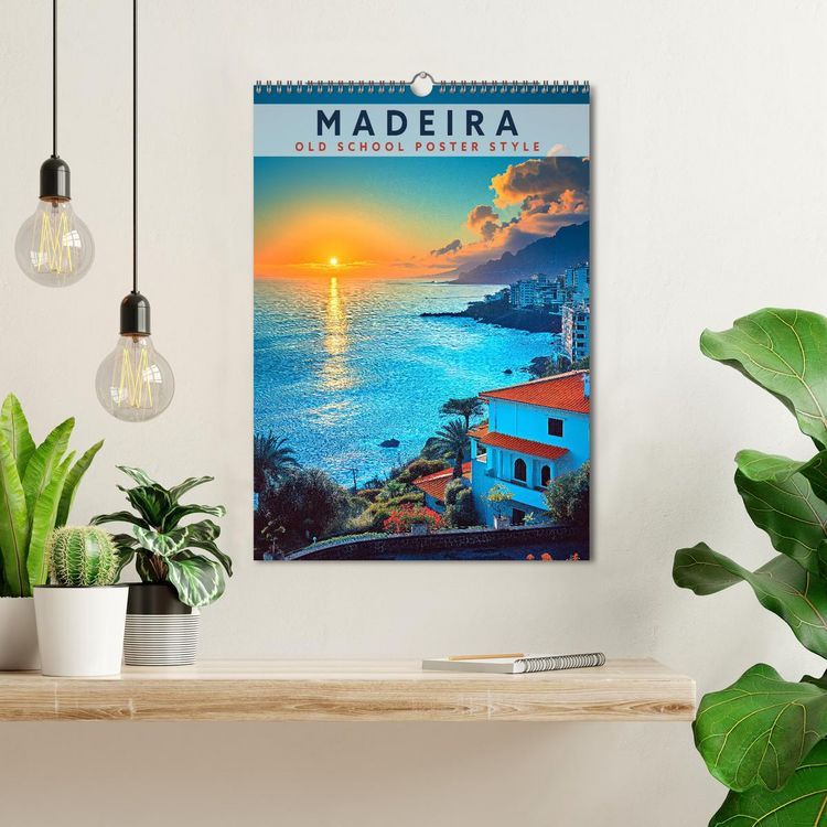 Produktbild: Madeira - Old School Poster Style (Wandkalender 2026 DIN A3 hoch), CALVENDO Monatskalender