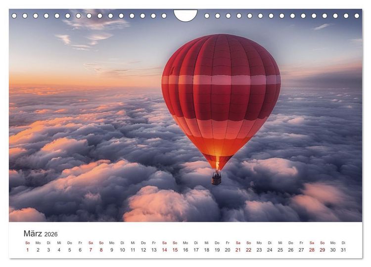 Produktbild: Freiheit im Wind - Mit dem Ballon durchs Jahr (Wandkalender 2026 DIN A4 quer), CALVENDO Monatskalender