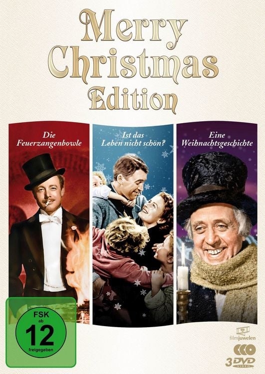 Produktbild: Merry Christmas Edition (Die Feuerzangenbowle, Ist das Leben nicht sch&ouml;n, Eine Weihnachtsgeschichte) [3 DVDs]