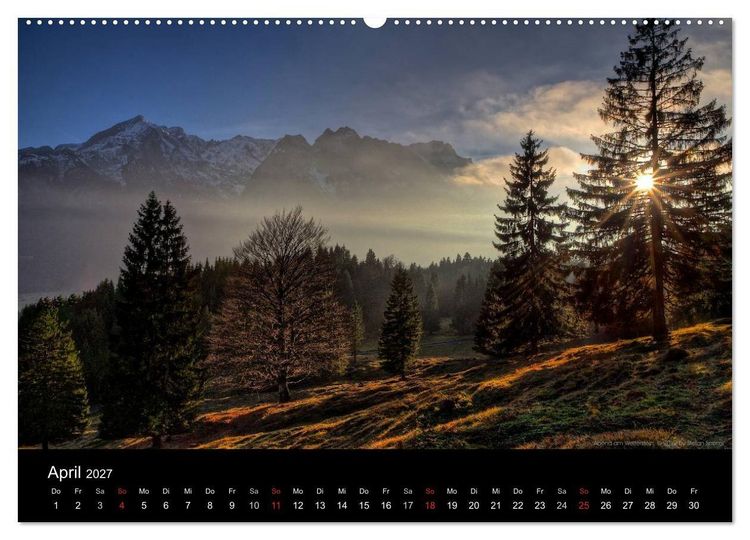 Produktbild: Licht &uuml;ber Bergen und Seen (hochwertiger Premium Wandkalender 2027 DIN A2 quer), Kunstdruck in Hochglanz