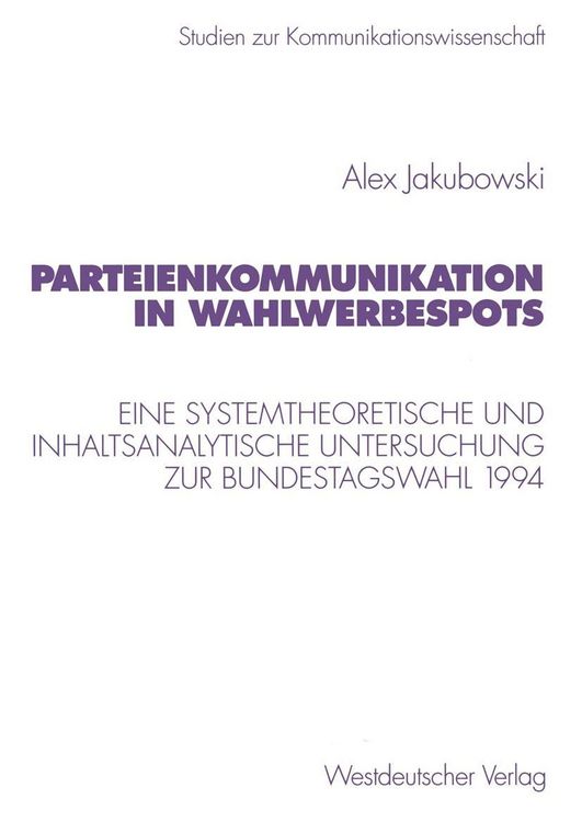Produktbild: Parteienkommunikation in Wahlwerbespots