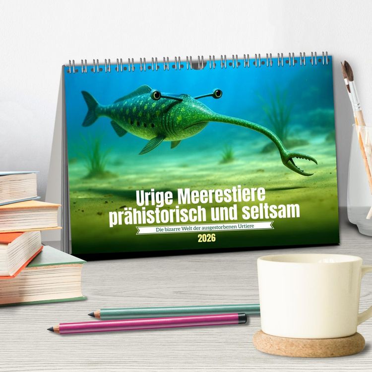 Produktbild: Urige Meerestiere pr&auml;historisch und seltsam (Tischkalender 2026 DIN A5 quer), CALVENDO Monatskalender