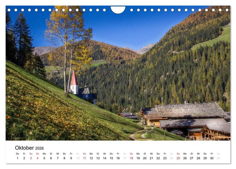 Produktbild: Bergbauernh&ouml;fe im Ultental (Wandkalender 2026 DIN A4 quer), CALVENDO Monatskalender