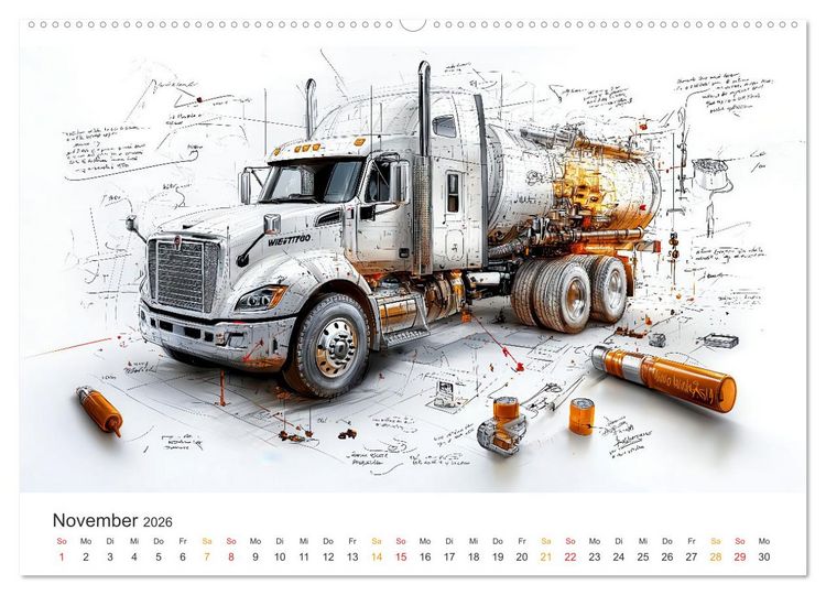Produktbild: Trucks - Design Studien (hochwertiger Premium Wandkalender 2026 DIN A2 quer), Kunstdruck in Hochglanz