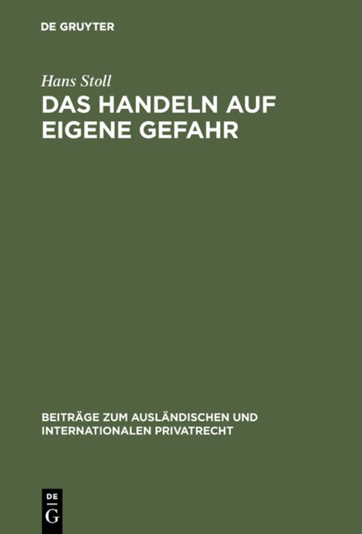 Produktbild: Das Handeln auf eigene Gefahr
