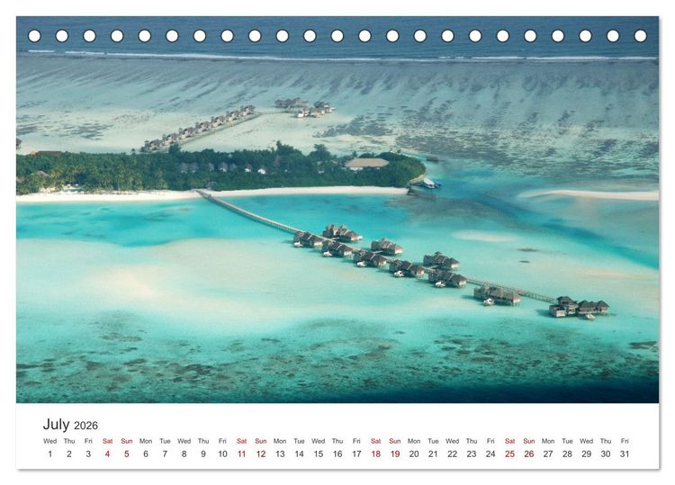 Produktbild: Maldives from above (Desk Calendar 2026 DIN A5 landscape), CALVENDO 12 Month DeskCalendar
