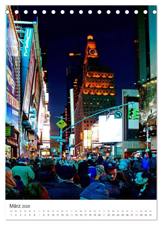 Produktbild: New York - sehenswertes Manhattan bei Tag und Nacht (Tischkalender 2026 DIN A5 hoch), CALVENDO Monatskalender