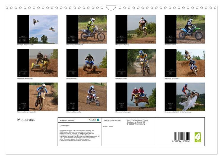 Produktbild: Motocross (Wandkalender 2027 DIN A3 quer), CALVENDO Monatskalender