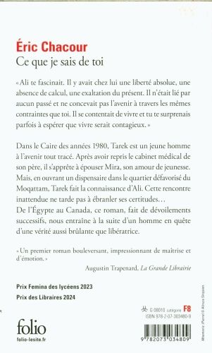 Produktbild: Ce que je sais de toi