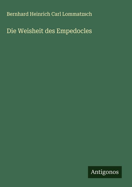 Produktbild: Die Weisheit des Empedocles