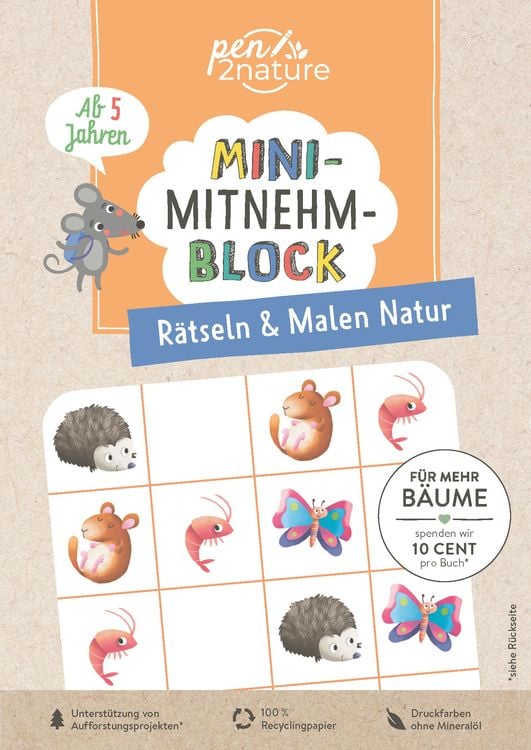 Produktbild: Mini-Mitnehm-Block R&auml;tseln & Malen Natur