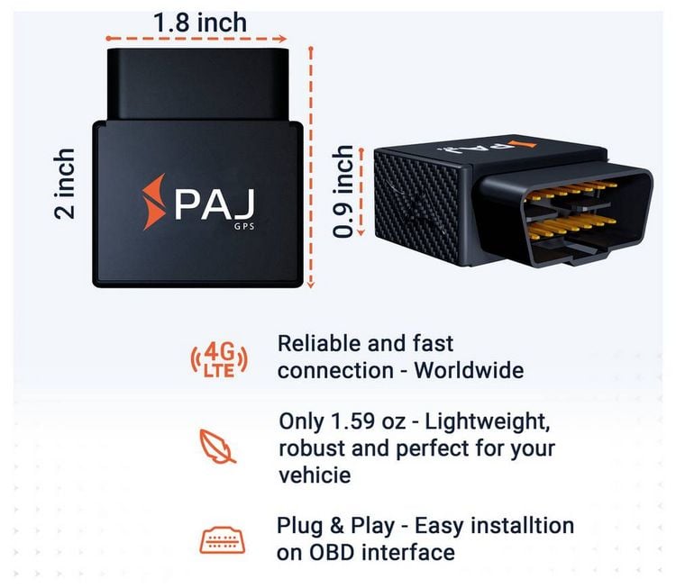 Produktbild: PAJ GPS CAR OBD 4G 2.0 GPS Tracker Fahrzeugtracker Schwarz 1St.