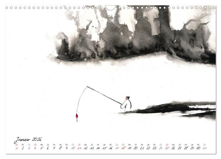Produktbild: Asiatische Tuschmalerei (Wandkalender 2026 DIN A3 quer), CALVENDO Monatskalender