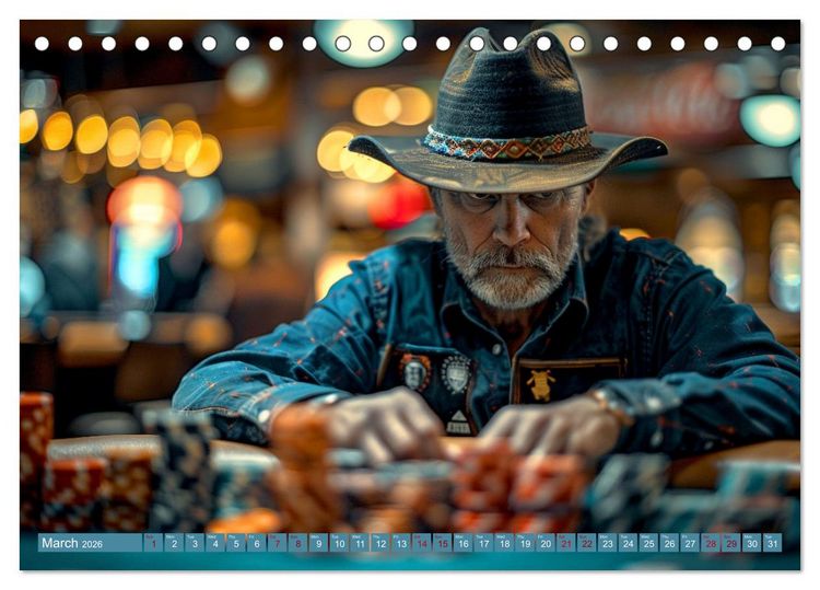 Produktbild: Texas Hold'em Poker Faces (Desk Calendar 2026 DIN A5 landscape), CALVENDO 12 Month DeskCalendar