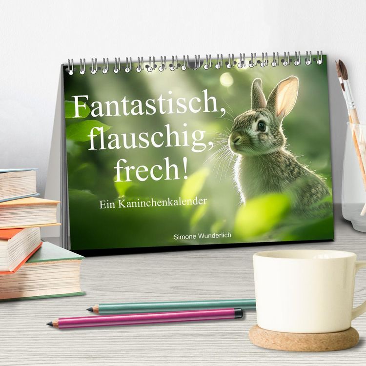Produktbild: Fantastisch, flauschig, frech! - Ein Kaninchenkalender (Tischkalender 2026 DIN A5 quer), CALVENDO Monatskalender