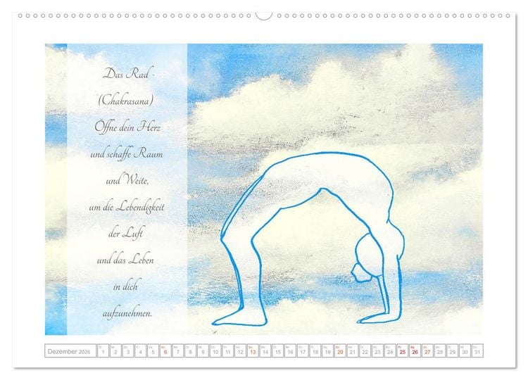 Produktbild: Yoga Elementarkr&auml;fte - Yoga Asanas zu den vier Elementen (hochwertiger Premium Wandkalender 2026 DIN A2 quer), Kunstdruck in Hochglanz