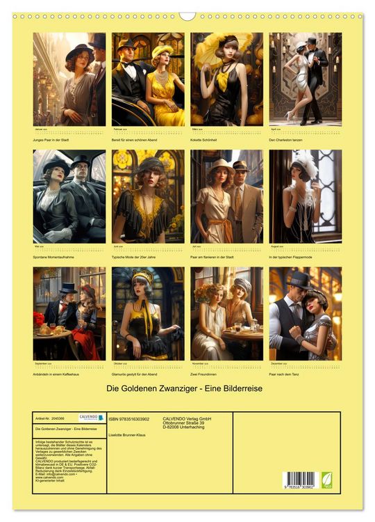 Produktbild: Die Goldenen Zwanziger - Eine Bilderreise (Wandkalender 2026 DIN A2 hoch), CALVENDO Monatskalender