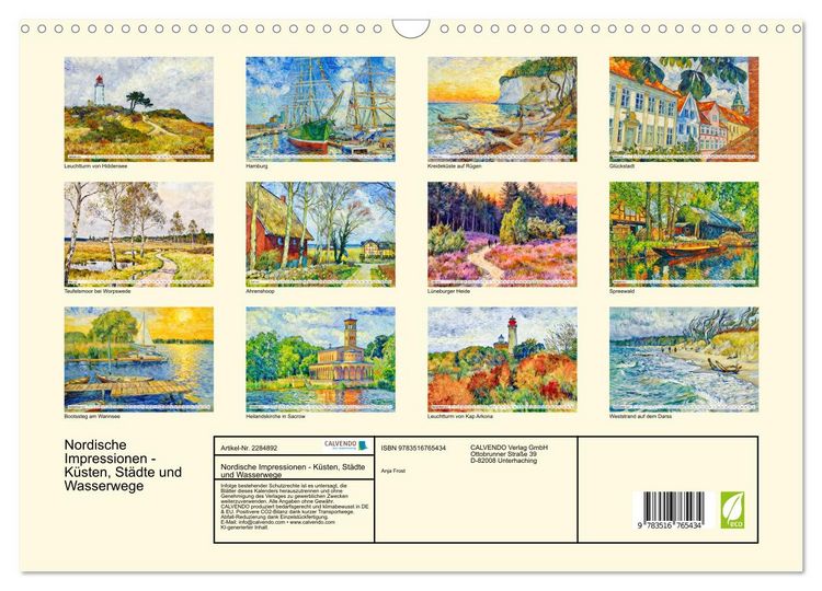 Produktbild: Nordische Impressionen - K&uuml;sten, St&auml;dte und Wasserwege (Wandkalender 2027 DIN A3 quer), CALVENDO Monatskalender