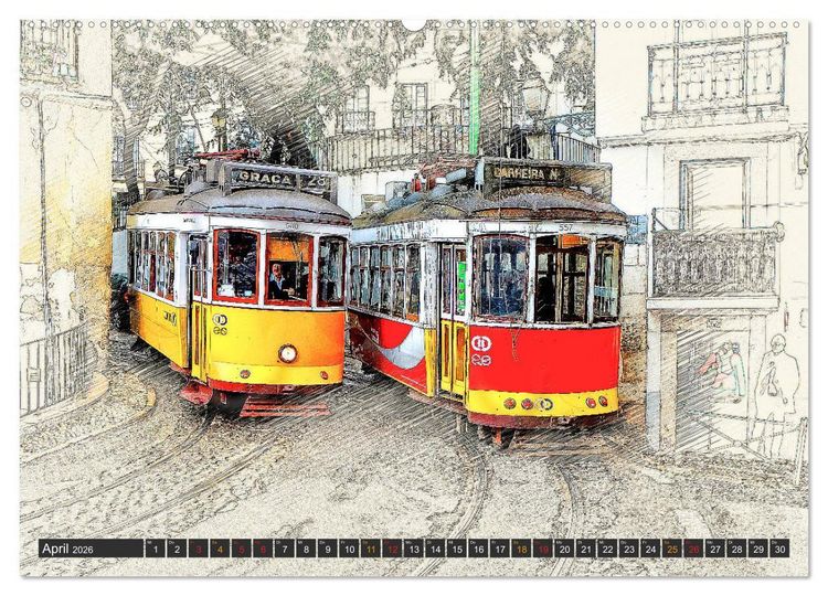 Produktbild: Stra&szlig;enbahn Faszination (Wandkalender 2026 DIN A2 quer), CALVENDO Monatskalender