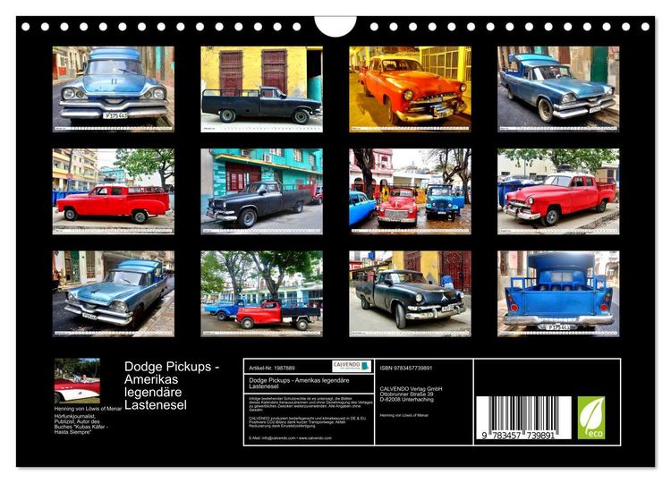 Produktbild: Dodge Pickups - Amerikas legend&auml;re Lastenesel (Wandkalender 2026 DIN A4 quer), CALVENDO Monatskalender