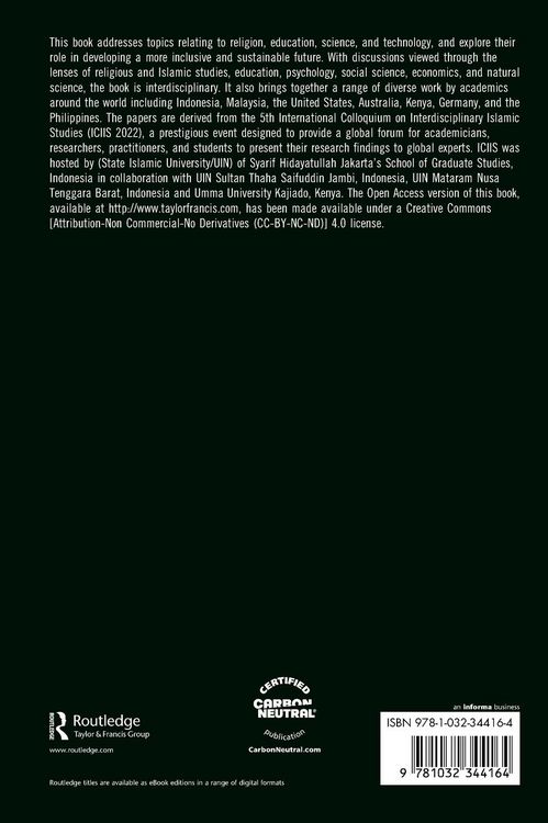 Produktbild: Religion, Education, Science and Technology towards a More Inclusive and Sustainable Future