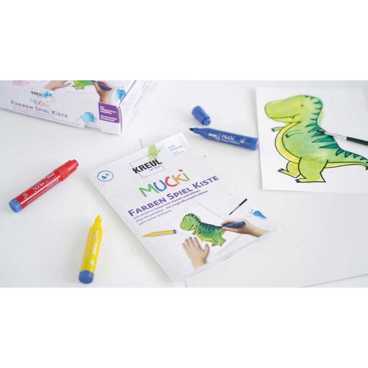 Produktbild: KREUL Aquarellstifte Set MUCKi Farben Spiel Kiste 17 Teile