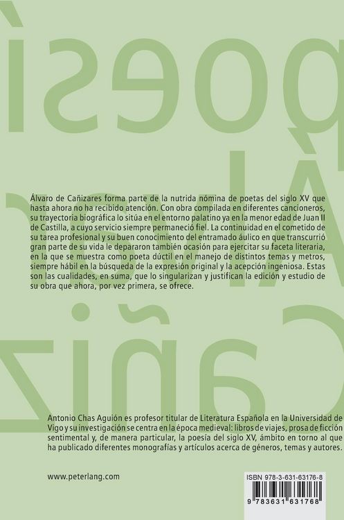 Produktbild: La poes&iacute;a de &Aacute;lvaro de Ca&ntilde;izares