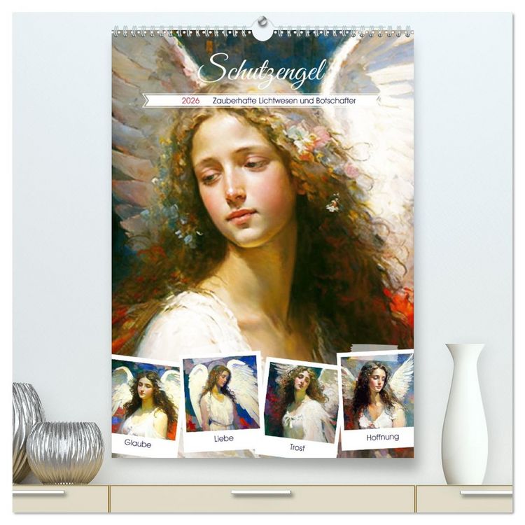 Produktbild: Schutzengel. Zauberhafte Lichtwesen und Botschafter (hochwertiger Premium Wandkalender 2026 DIN A2 hoch), Kunstdruck in Hochglanz