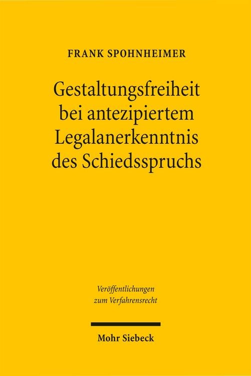 Produktbild: Gestaltungsfreiheit bei antezipiertem Legalanerkenntnis des Schiedsspruchs
