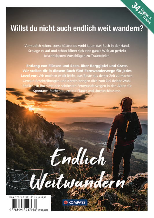 Produktbild: KOMPASS Endlich Weitwandern - Alpen (mit Alpen&uuml;berquerungen)