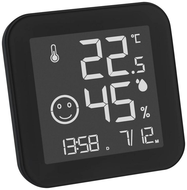Produktbild: TFA Dostmann BLACK & WHITE Thermo-/Hygrometer Schwarz 30.5054.01