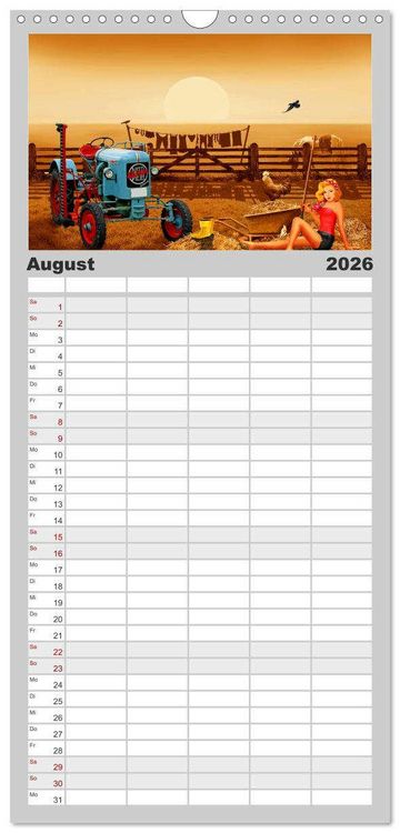 Produktbild: Familienplaner 2026 - Pin-Up Girls im Retro Style by Mausopardia mit 5 Spalten (Wandkalender, 21 x 45 cm) CALVENDO