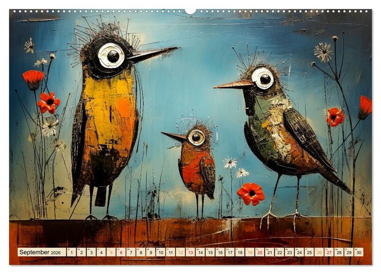 Produktbild: V&ouml;gel - ein sch&ouml;ner Tag (hochwertiger Premium Wandkalender 2026 DIN A2 quer), Kunstdruck in Hochglanz