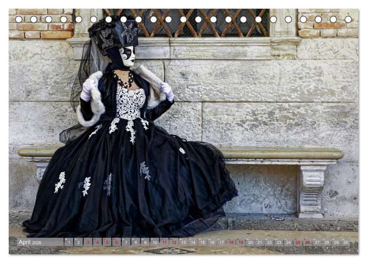Produktbild: neunziggrad I photoart: der karneval von venedig (Tischkalender 2026 DIN A5 quer), CALVENDO Monatskalender