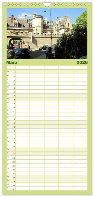 Produktbild: Familienplaner 2026 - Paris mit 5 Spalten (Wandkalender, 21 x 45 cm) CALVENDO