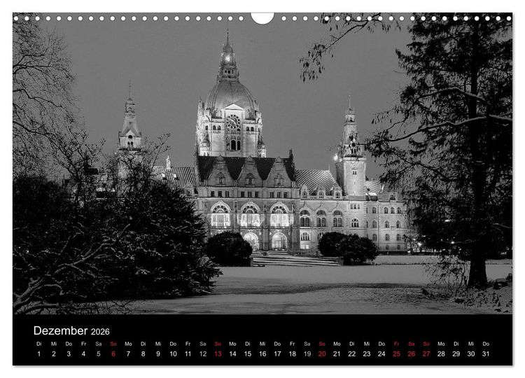 Produktbild: Hannover Monochrome Impressionen (Wandkalender 2026 DIN A3 quer), CALVENDO Monatskalender
