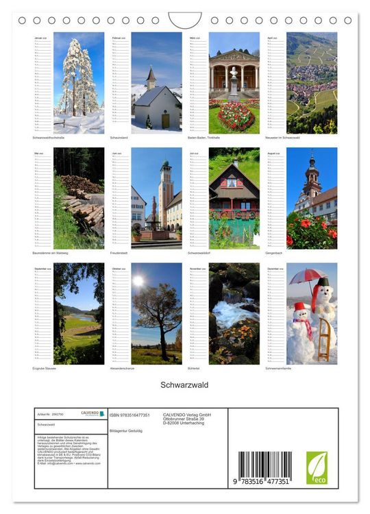 Produktbild: Schwarzwald (Wandkalender 2026 DIN A4 hoch), CALVENDO Monatskalender