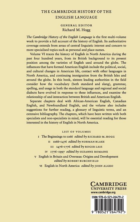 Produktbild: The Cambridge History of the English Language